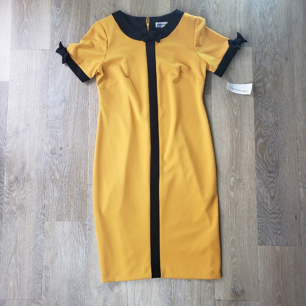 Golden Yellow and Black Dress